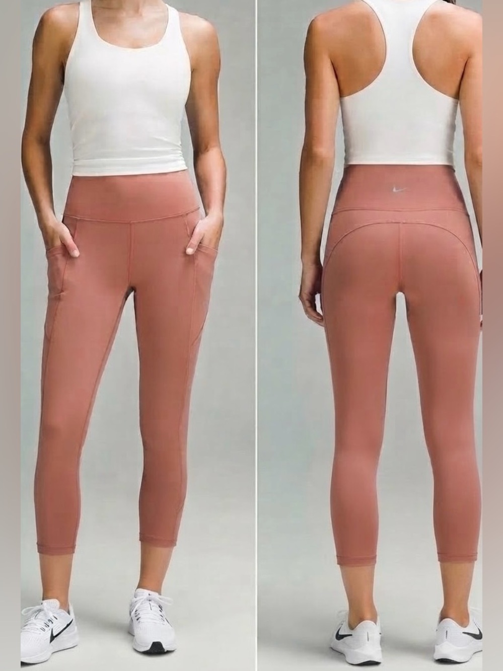 NWT Nike Universa Dri-FIT High Rise 7/8 Leggings w/ Pockets XS Peach